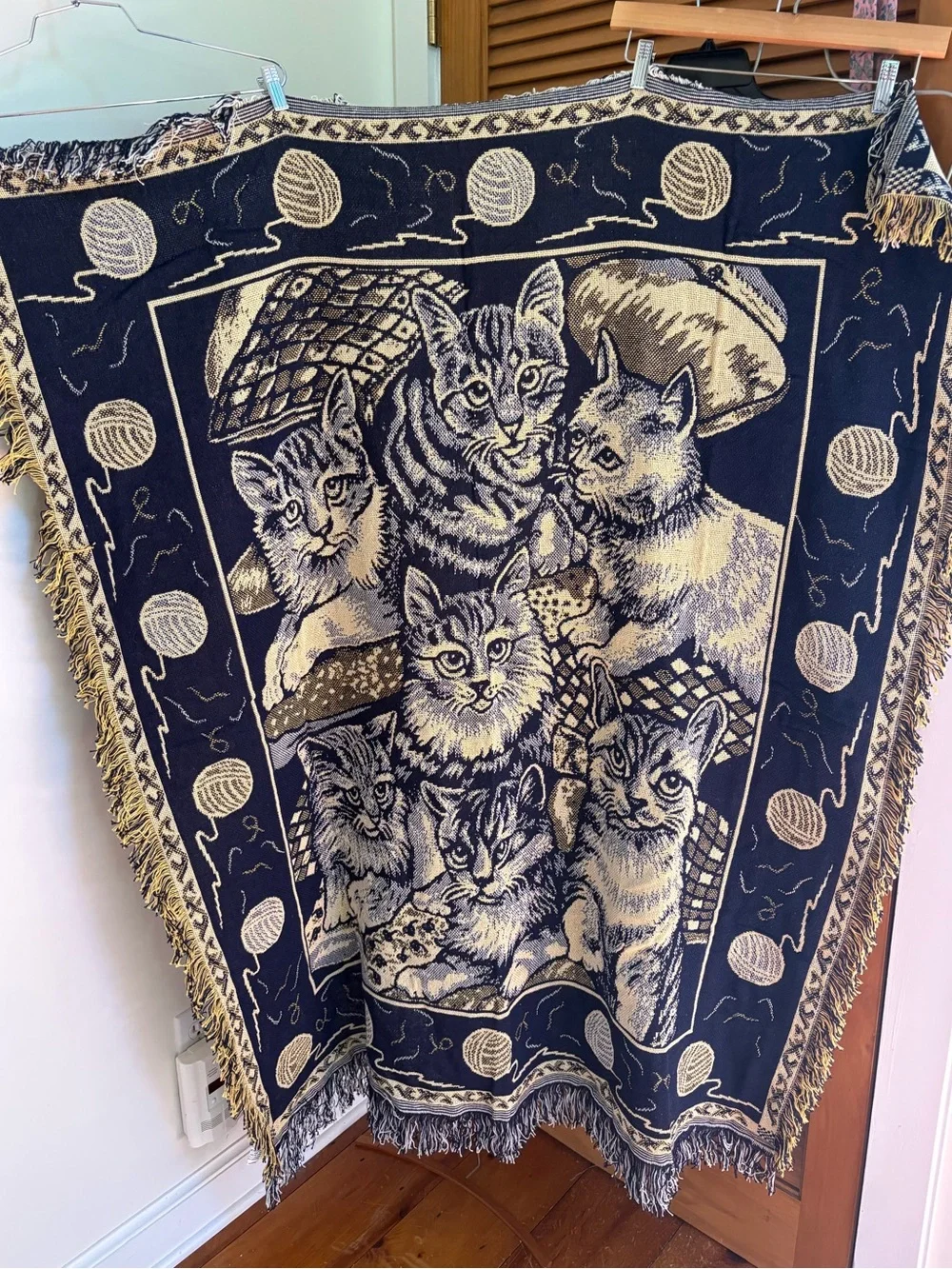 Vintage Cat Throw Blanket